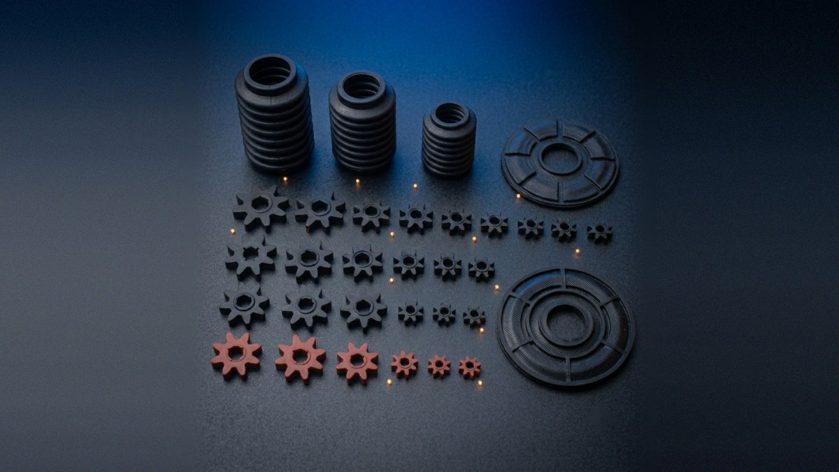 Rubber bellows alongside star and diaphragm couplings for drives
